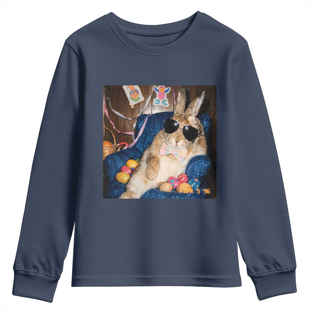 Funny Easter Bunny Sunglasses Graphic Youth Sweatshirt
