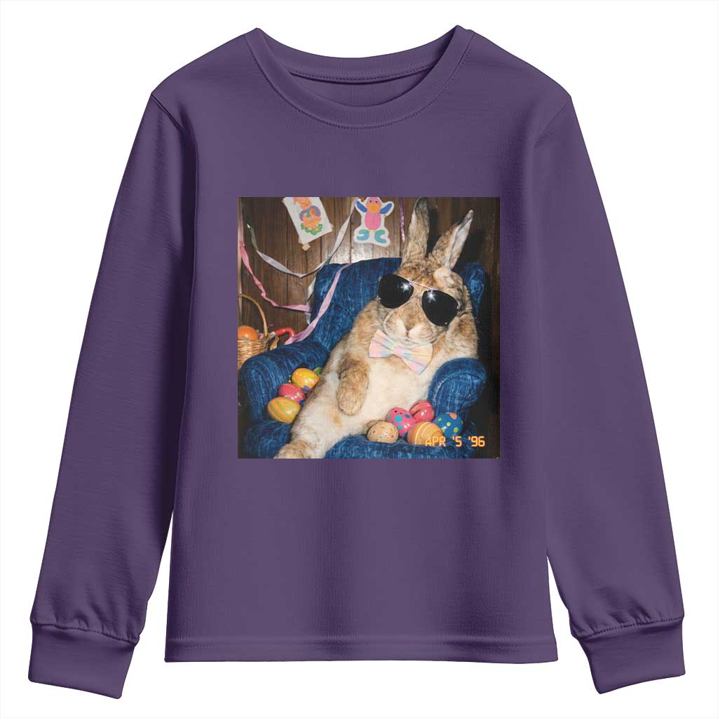 Funny Easter Bunny Sunglasses Graphic Youth Sweatshirt