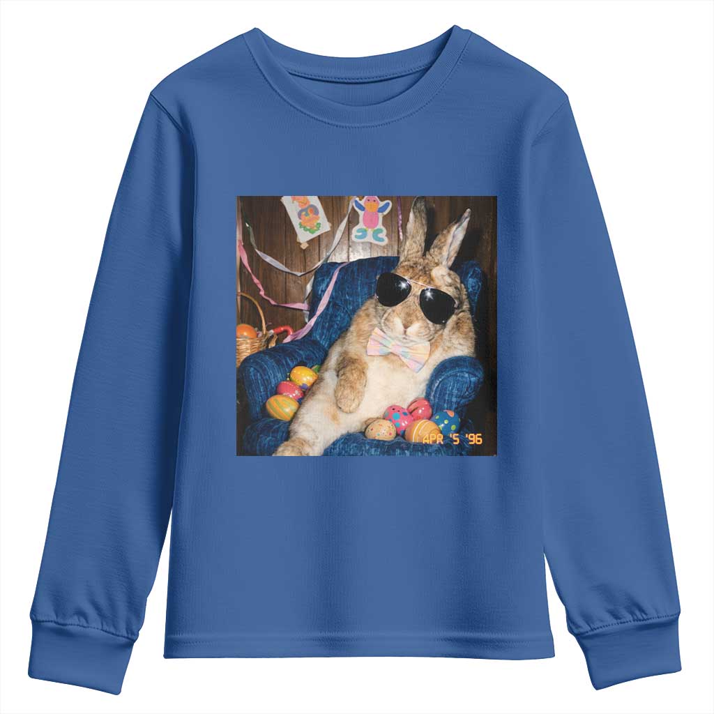 Funny Easter Bunny Sunglasses Graphic Youth Sweatshirt