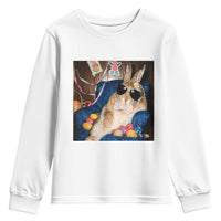 Funny Easter Bunny Sunglasses Graphic Youth Sweatshirt