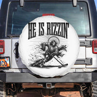 Funny Jesus Hockey Spare Tire Cover He Is Rizzin'