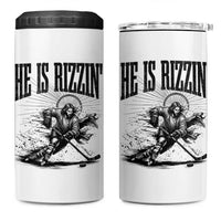 Funny Jesus Hockey 4 in 1 Can Cooler Tumbler He Is Rizzin'
