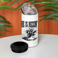 Funny Jesus Hockey 4 in 1 Can Cooler Tumbler He Is Rizzin'