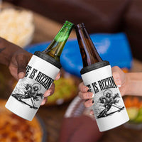 Funny Jesus Hockey 4 in 1 Can Cooler Tumbler He Is Rizzin'