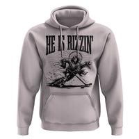 Funny Jesus Hockey Hoodie He Is Rizzin'
