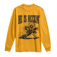 Funny Jesus Hockey Long Sleeve Shirt He Is Rizzin'