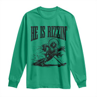 Funny Jesus Hockey Long Sleeve Shirt He Is Rizzin'