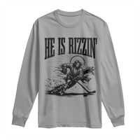 Funny Jesus Hockey Long Sleeve Shirt He Is Rizzin'