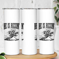 Funny Jesus Hockey Skinny Tumbler He Is Rizzin'