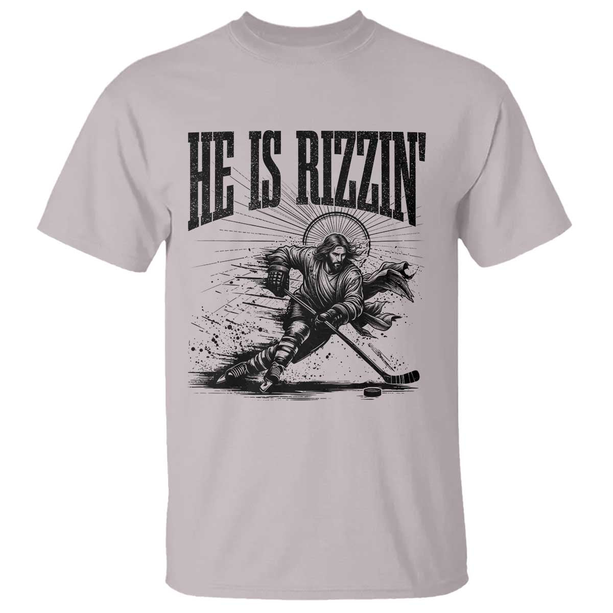 Funny Jesus Hockey T Shirt He Is Rizzin'