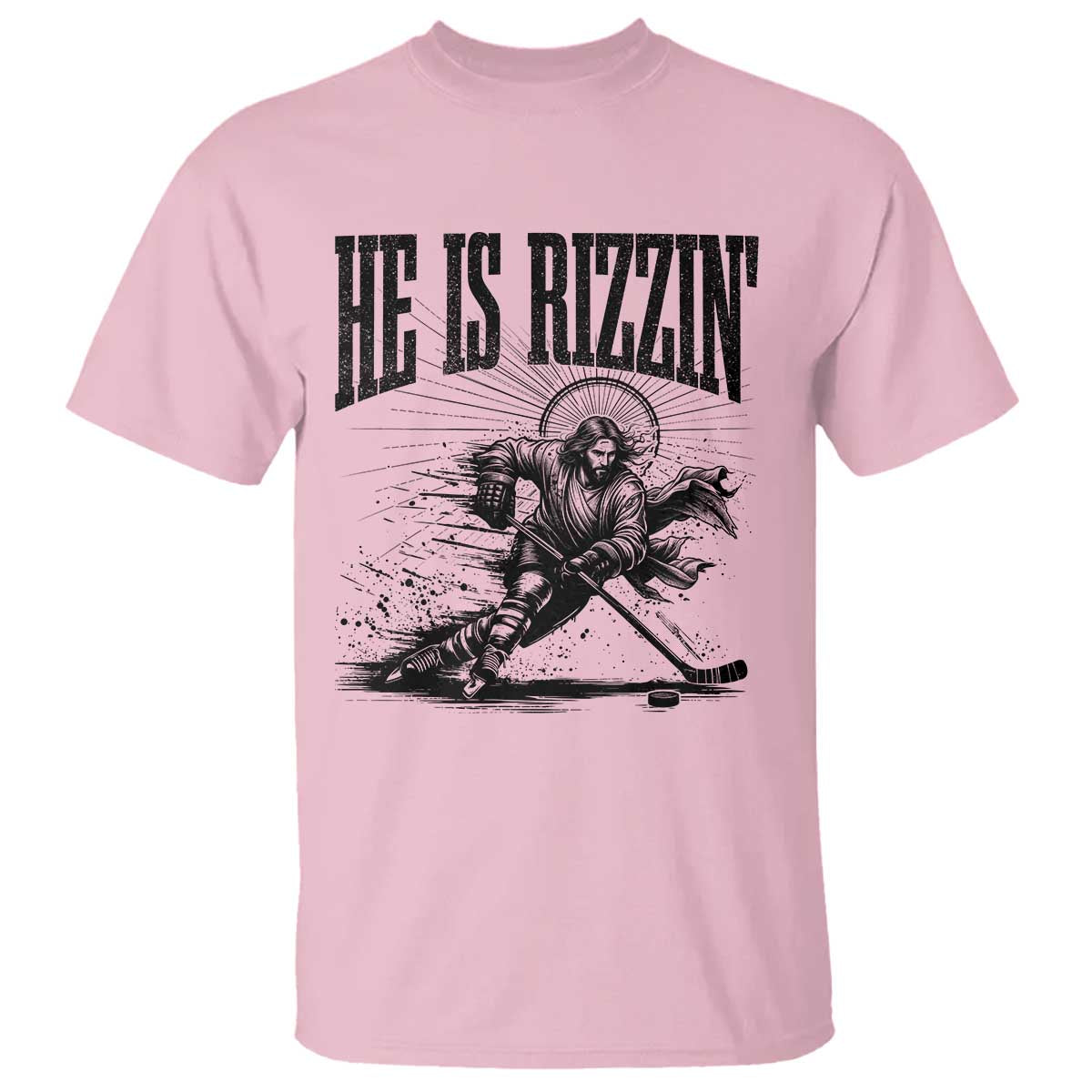Funny Jesus Hockey T Shirt He Is Rizzin'