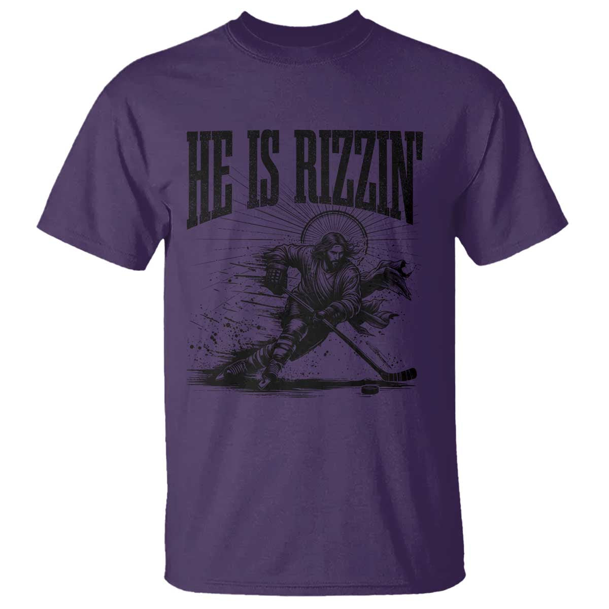 Funny Jesus Hockey T Shirt He Is Rizzin'