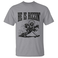 Funny Jesus Hockey T Shirt He Is Rizzin'