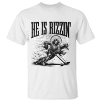 Funny Jesus Hockey T Shirt He Is Rizzin'