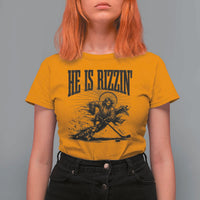 Funny Jesus Hockey T Shirt For Women He Is Rizzin'