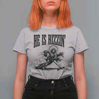Funny Jesus Hockey T Shirt For Women He Is Rizzin'