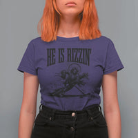 Funny Jesus Hockey T Shirt For Women He Is Rizzin'