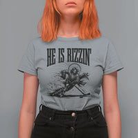 Funny Jesus Hockey T Shirt For Women He Is Rizzin'
