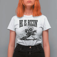 Funny Jesus Hockey T Shirt For Women He Is Rizzin'