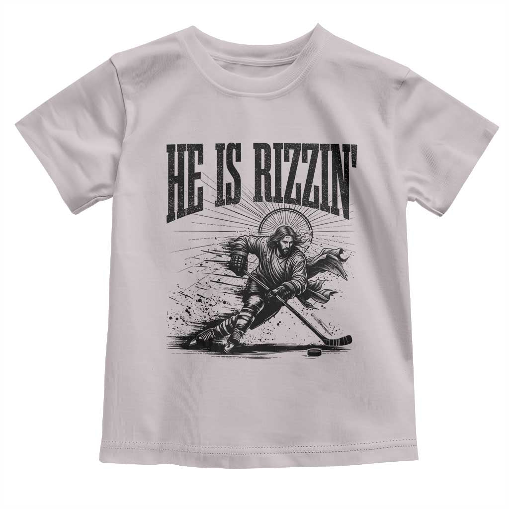 Funny Jesus Hockey Toddler T Shirt He Is Rizzin'