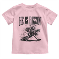 Funny Jesus Hockey Toddler T Shirt He Is Rizzin'