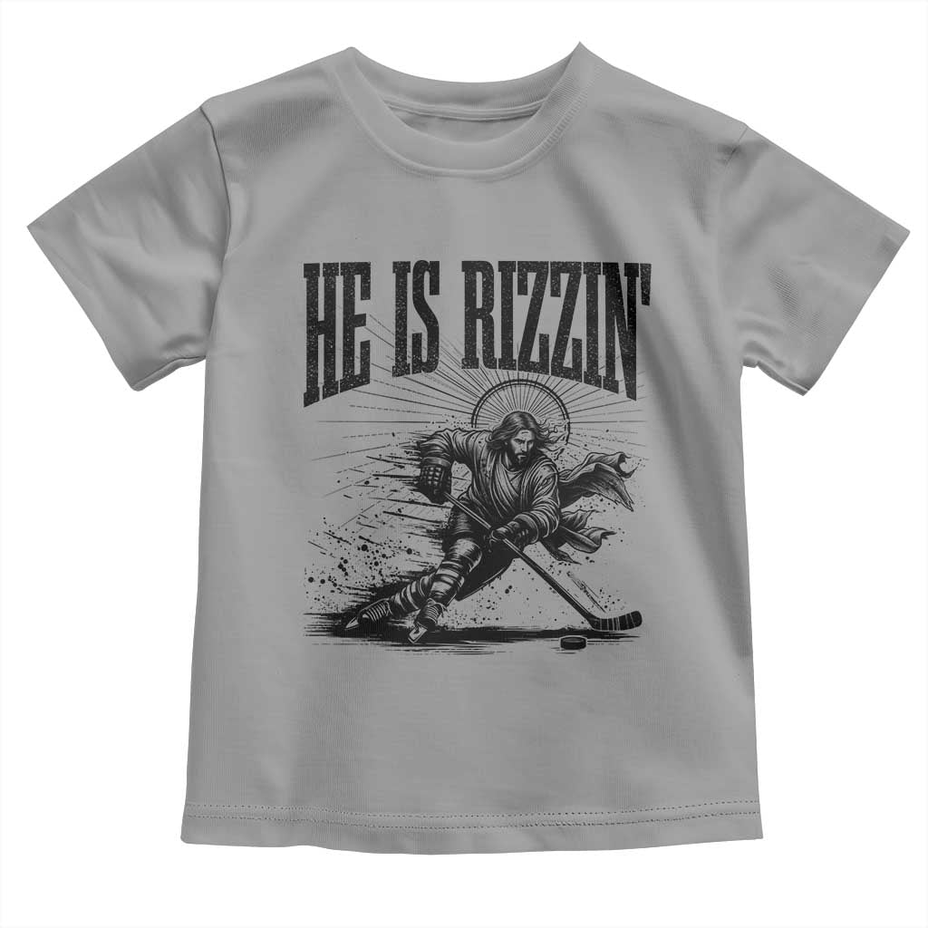 Funny Jesus Hockey Toddler T Shirt He Is Rizzin'