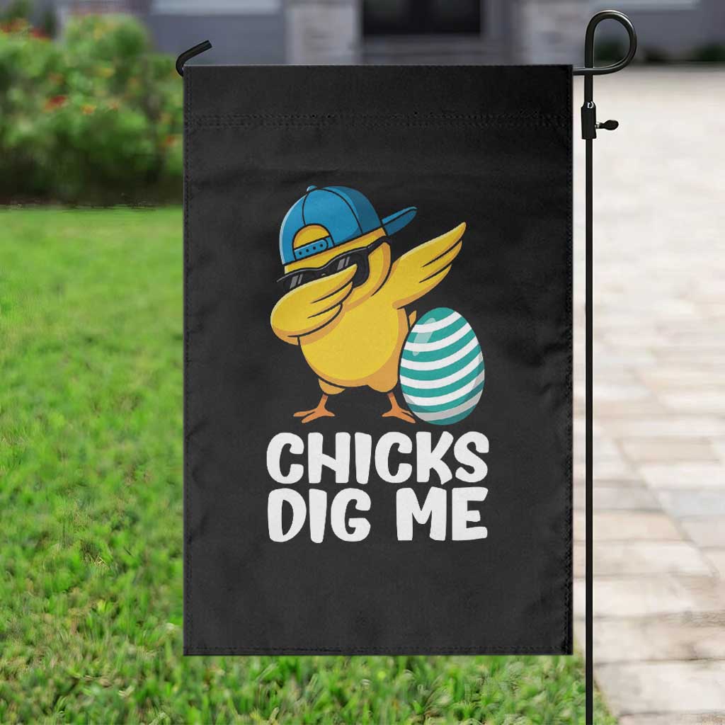 Easter Chicks Dig Me Garden Flag Cute Chicken Dabbing Egg Hunt Toddler