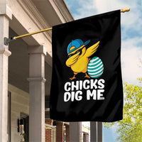 Easter Chicks Dig Me Garden Flag Cute Chicken Dabbing Egg Hunt Toddler