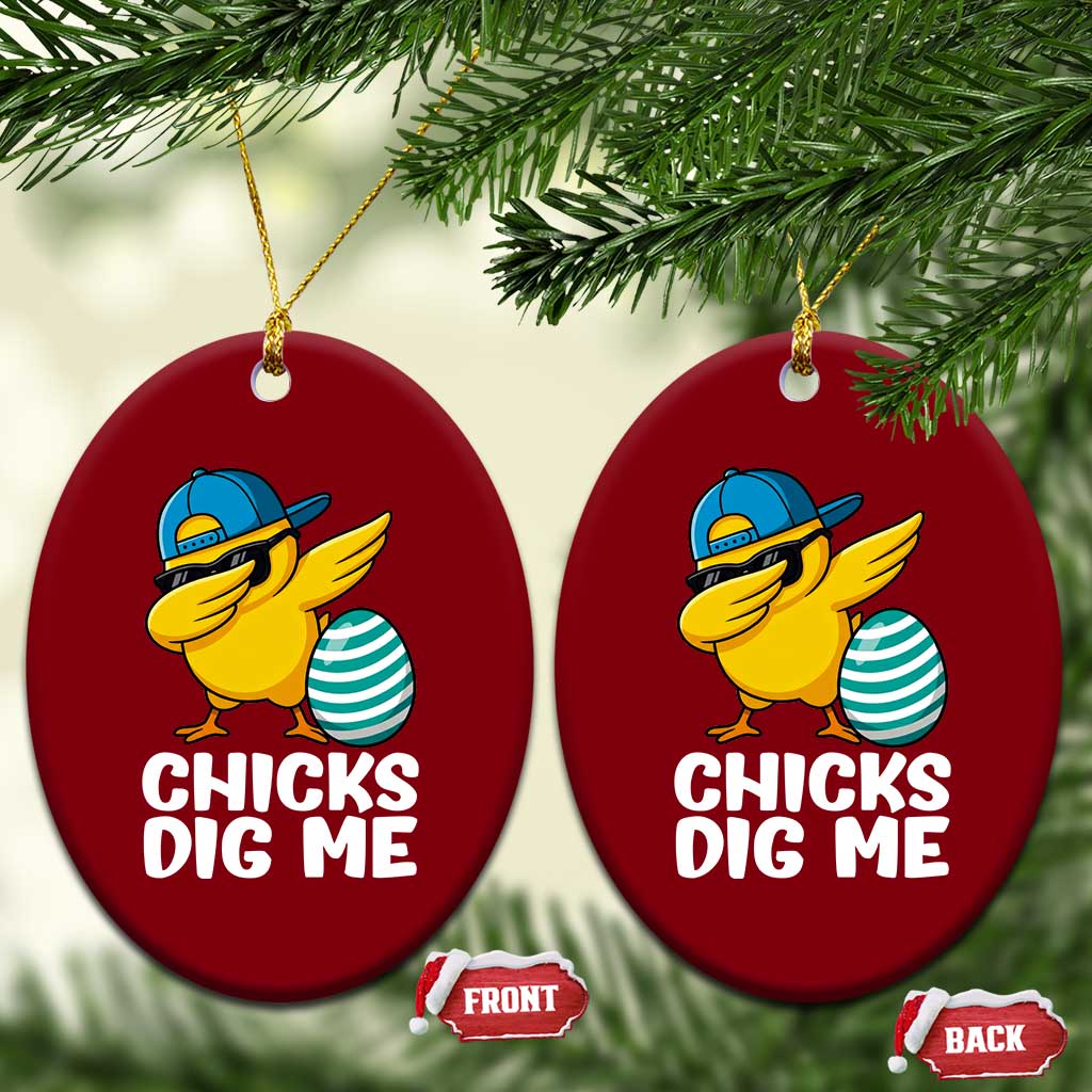 Easter Chicks Dig Me Ceramic Ornament Cute Chicken Dabbing Egg Hunt Toddler