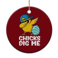 Easter Chicks Dig Me Ceramic Ornament Cute Chicken Dabbing Egg Hunt Toddler