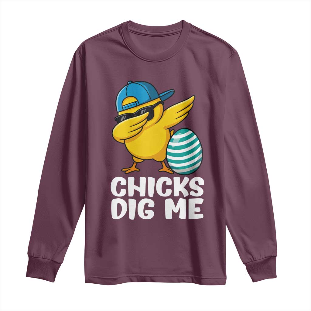 Easter Chicks Dig Me Long Sleeve Shirt Cute Chicken Dabbing Egg Hunt Toddler