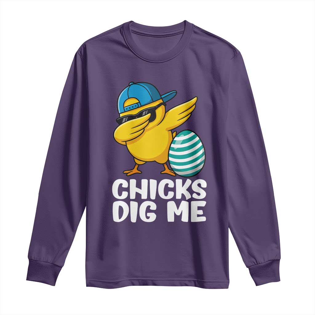 Easter Chicks Dig Me Long Sleeve Shirt Cute Chicken Dabbing Egg Hunt Toddler