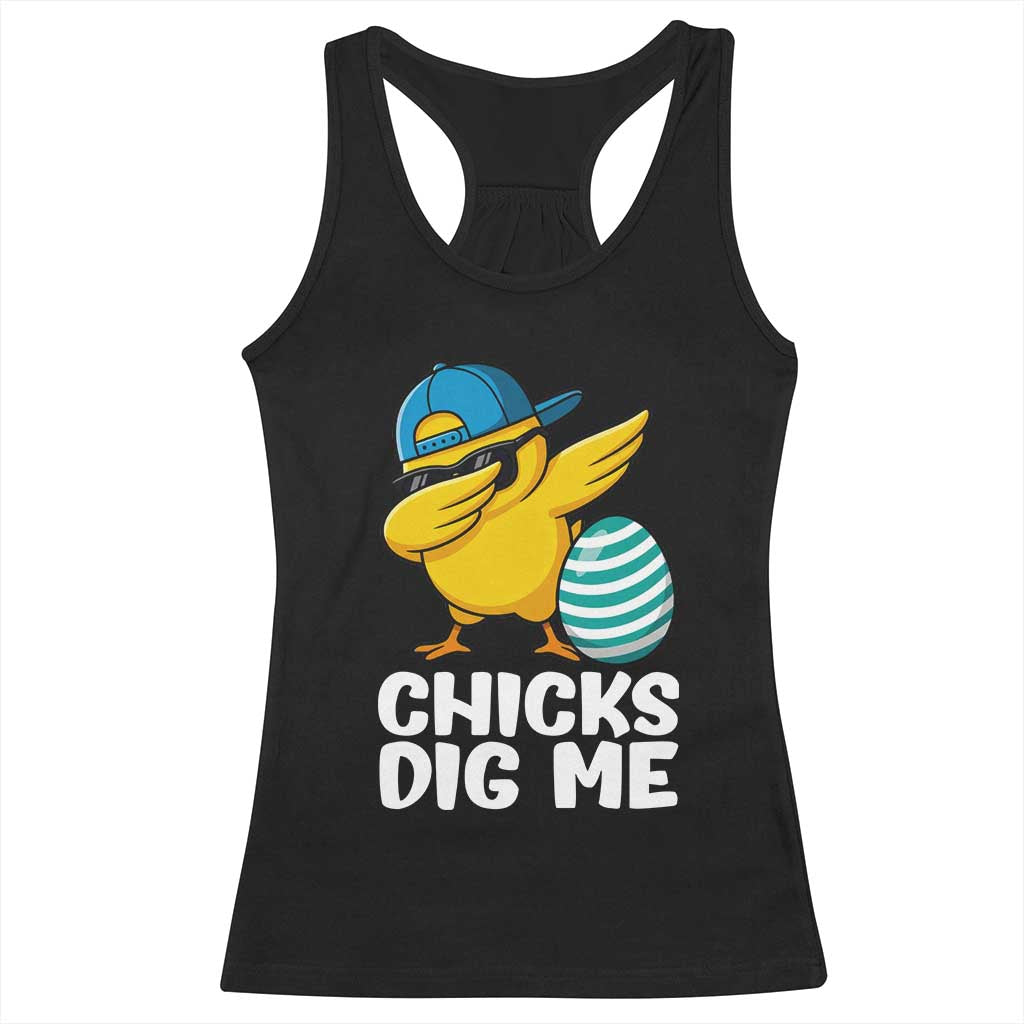 Easter Chicks Dig Me Racerback Tank Top Cute Chicken Dabbing Egg Hunt Toddler