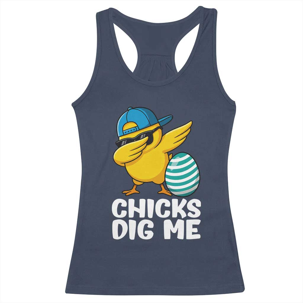 Easter Chicks Dig Me Racerback Tank Top Cute Chicken Dabbing Egg Hunt Toddler