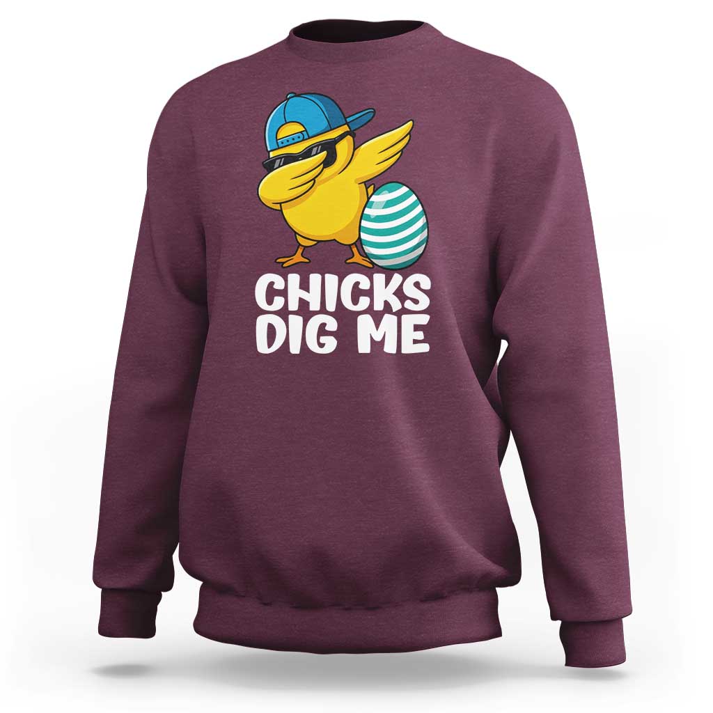 Easter Chicks Dig Me Sweatshirt Cute Chicken Dabbing Egg Hunt Toddler