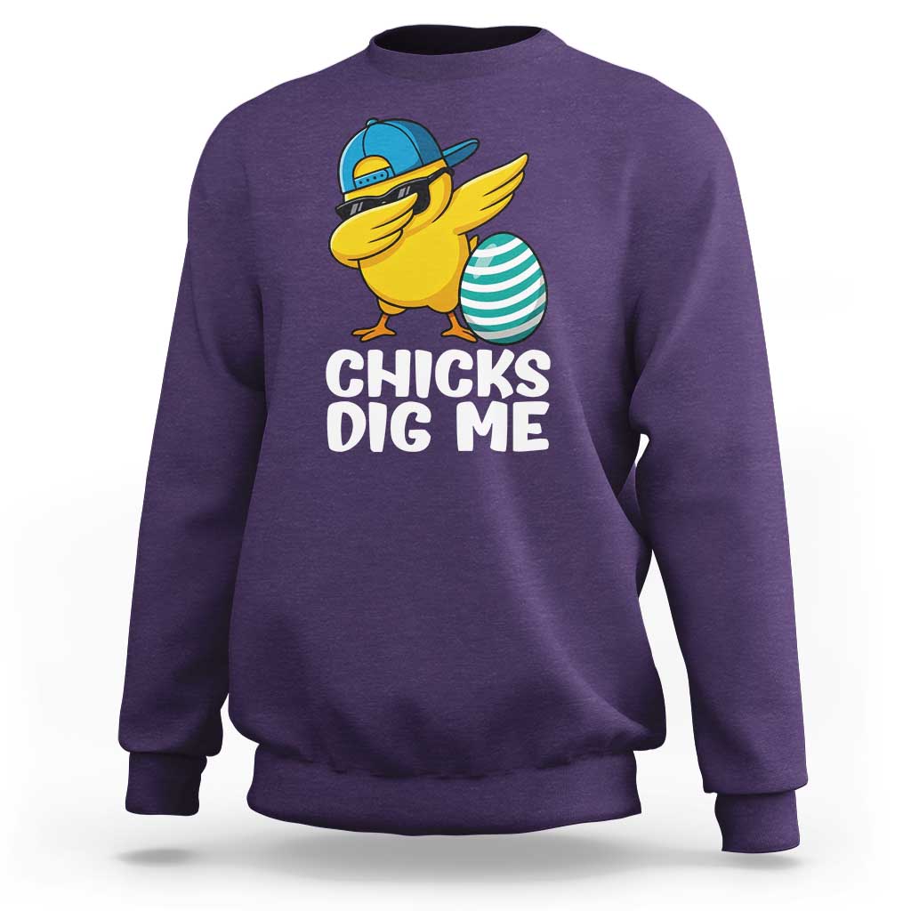 Easter Chicks Dig Me Sweatshirt Cute Chicken Dabbing Egg Hunt Toddler