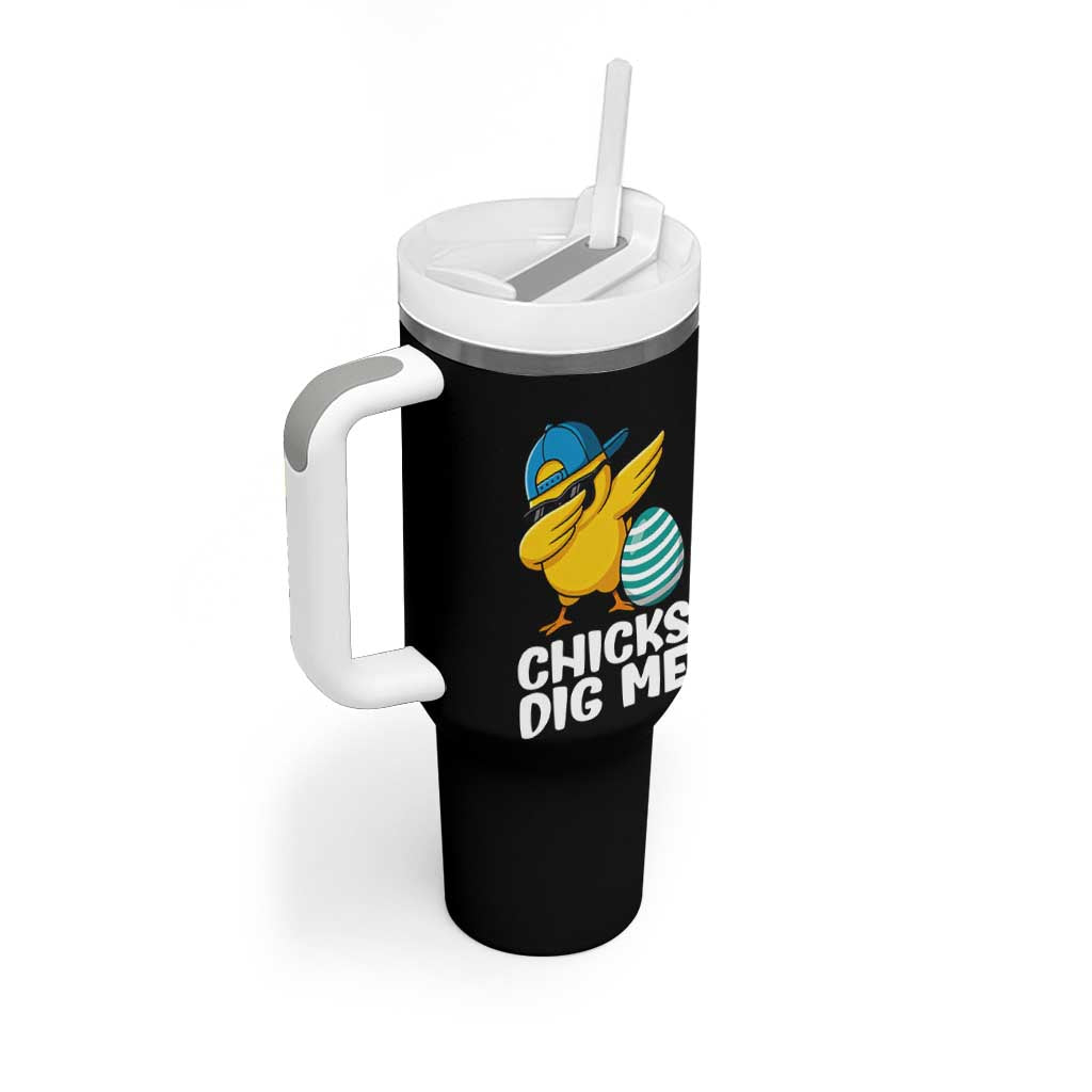 Easter Chicks Dig Me Tumbler With Handle Cute Chicken Dabbing Egg Hunt Toddler
