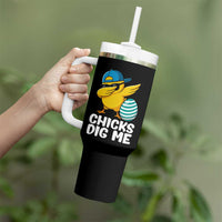 Easter Chicks Dig Me Tumbler With Handle Cute Chicken Dabbing Egg Hunt Toddler