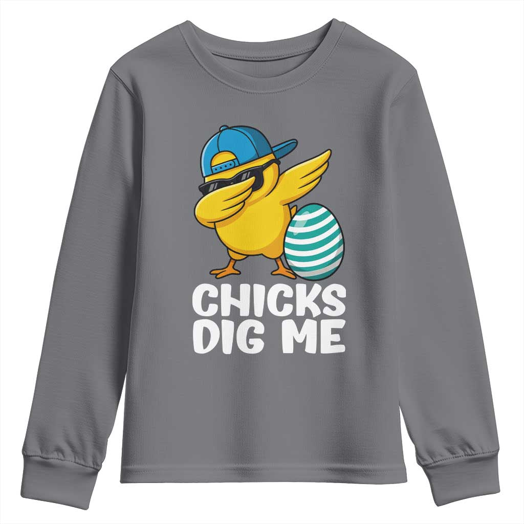 Easter Chicks Dig Me Youth Sweatshirt Cute Chicken Dabbing Egg Hunt Toddler
