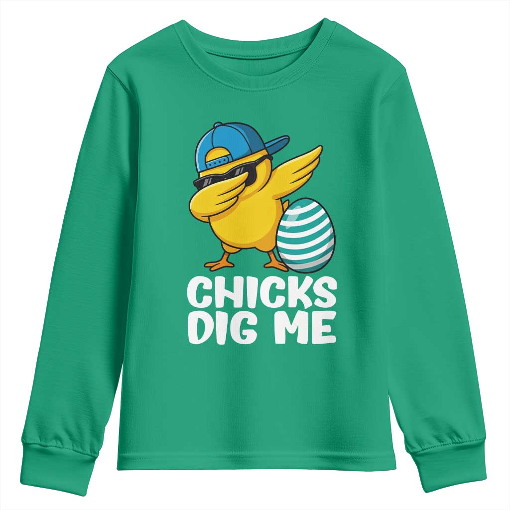 Easter Chicks Dig Me Youth Sweatshirt Cute Chicken Dabbing Egg Hunt Toddler