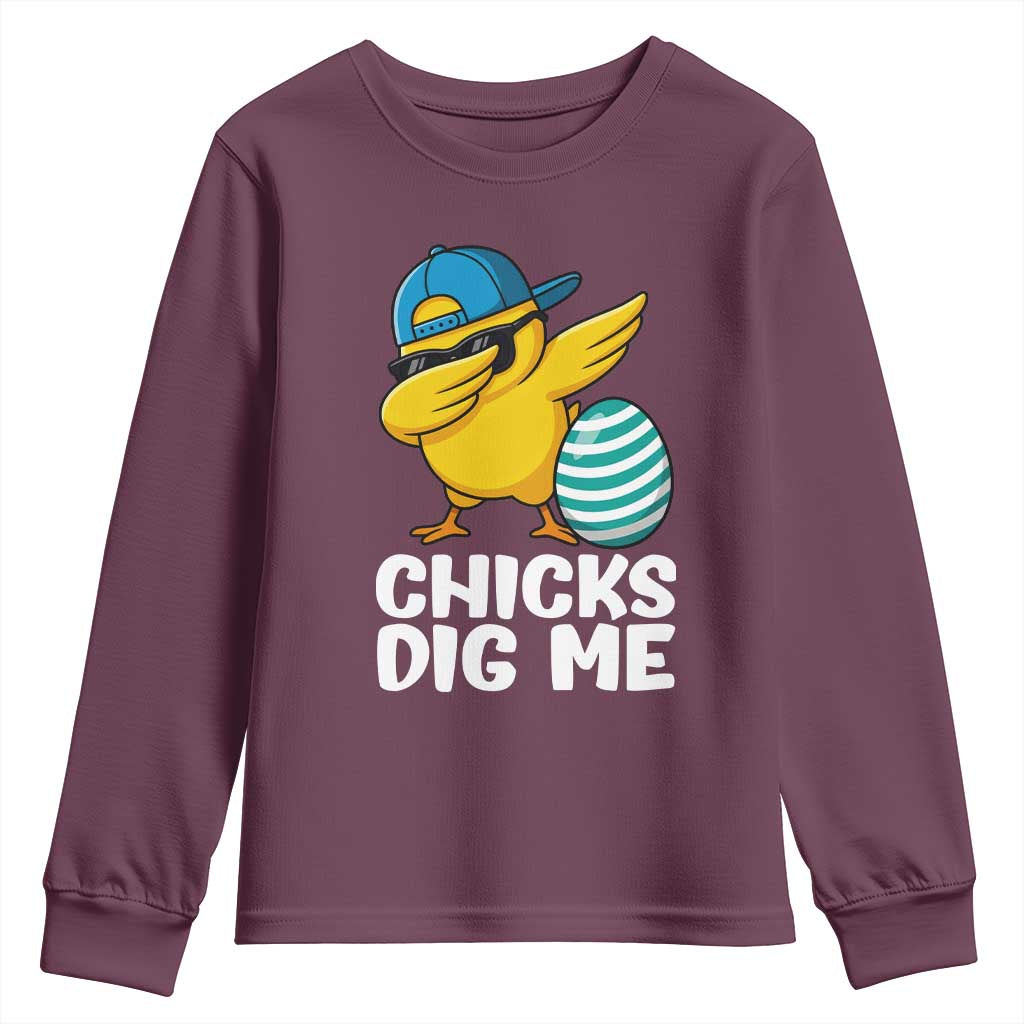 Easter Chicks Dig Me Youth Sweatshirt Cute Chicken Dabbing Egg Hunt Toddler