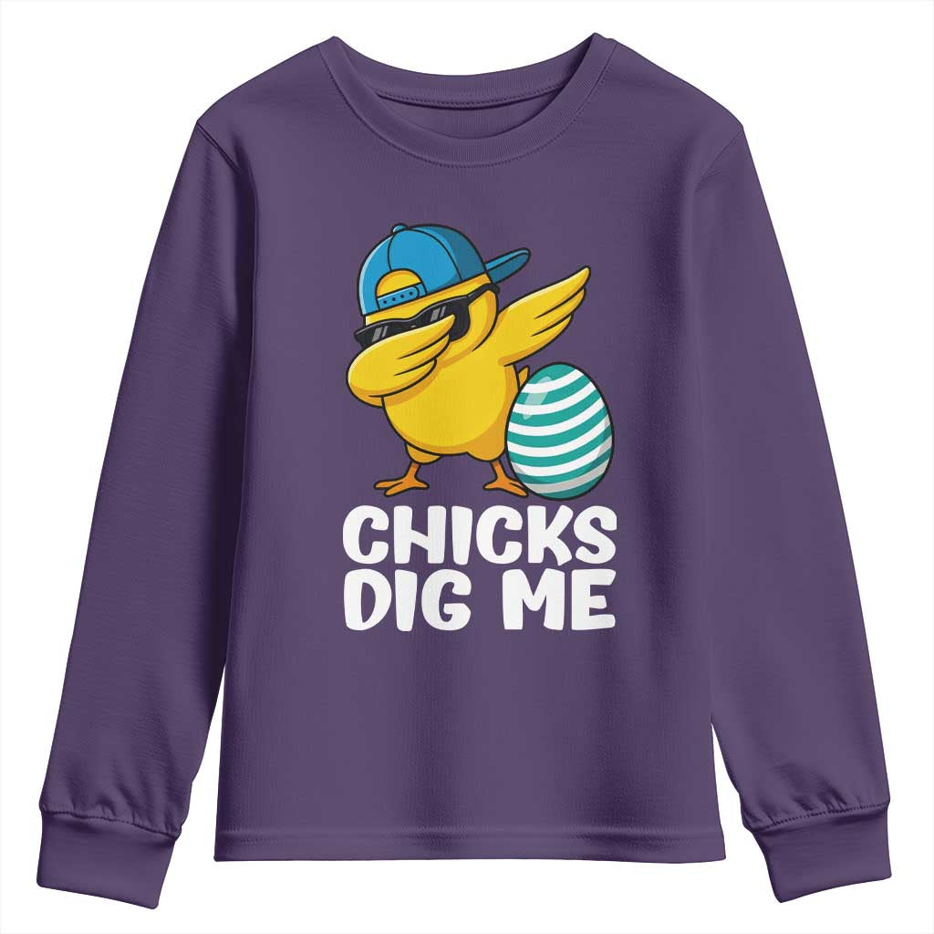 Easter Chicks Dig Me Youth Sweatshirt Cute Chicken Dabbing Egg Hunt Toddler