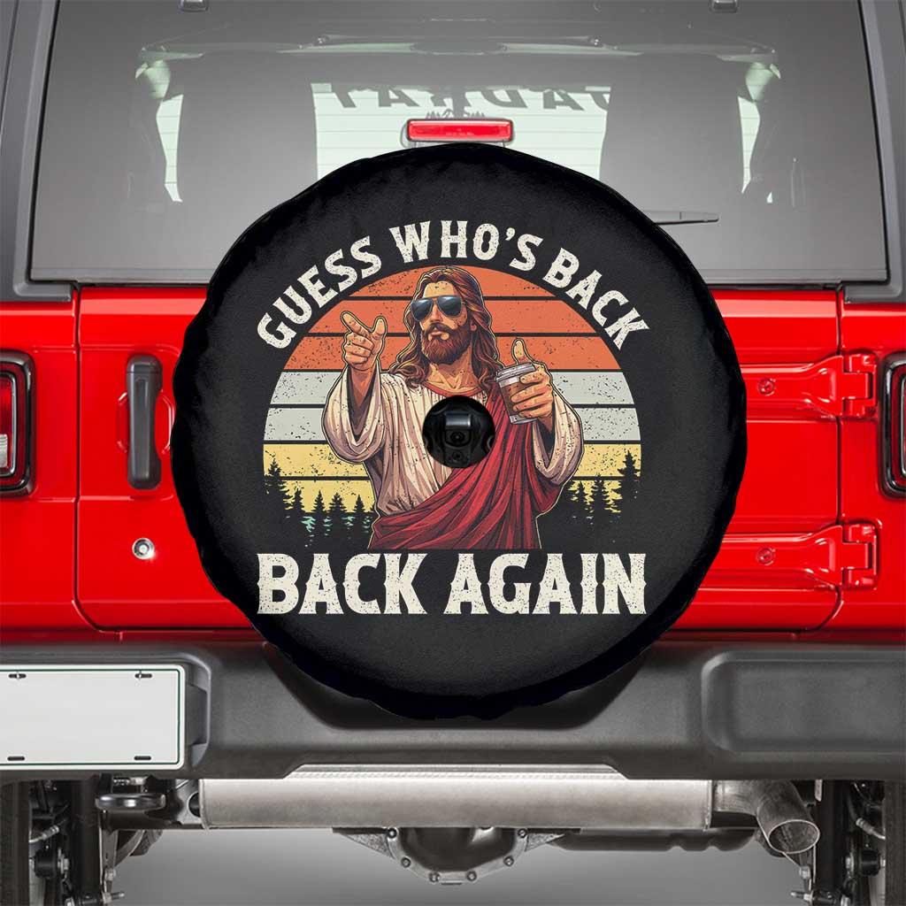 Funny Jesus Easter Spare Tire Cover Guess Who's Back? Back Again Easter