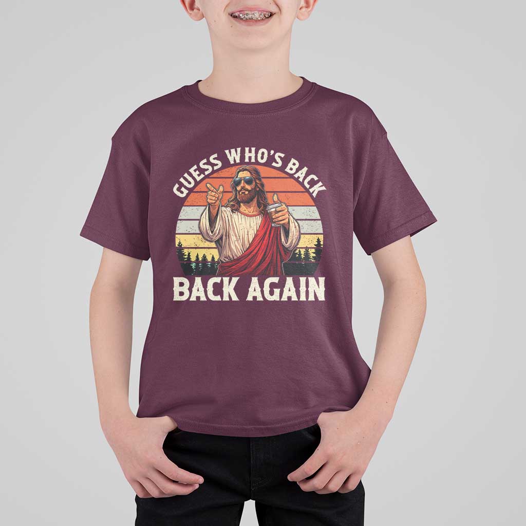 Funny Jesus Easter T Shirt For Kid Guess Who's Back? Back Again Easter