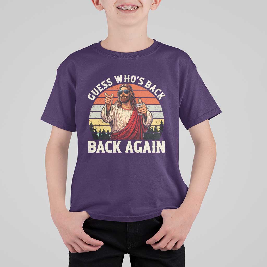 Funny Jesus Easter T Shirt For Kid Guess Who's Back? Back Again Easter