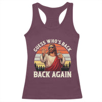 Funny Jesus Easter Racerback Tank Top Guess Who's Back? Back Again Easter