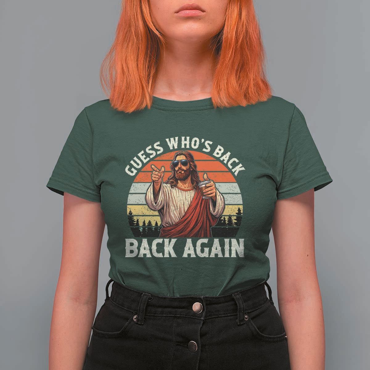 Funny Jesus Easter T Shirt For Women Guess Who's Back? Back Again Easter