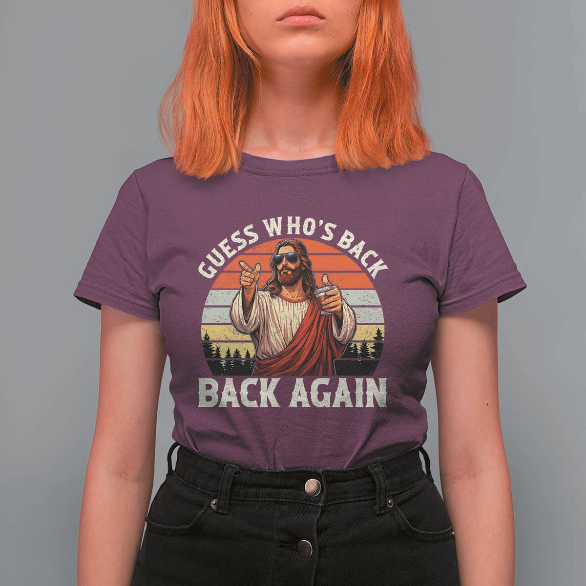 Funny Jesus Easter T Shirt For Women Guess Who's Back? Back Again Easter