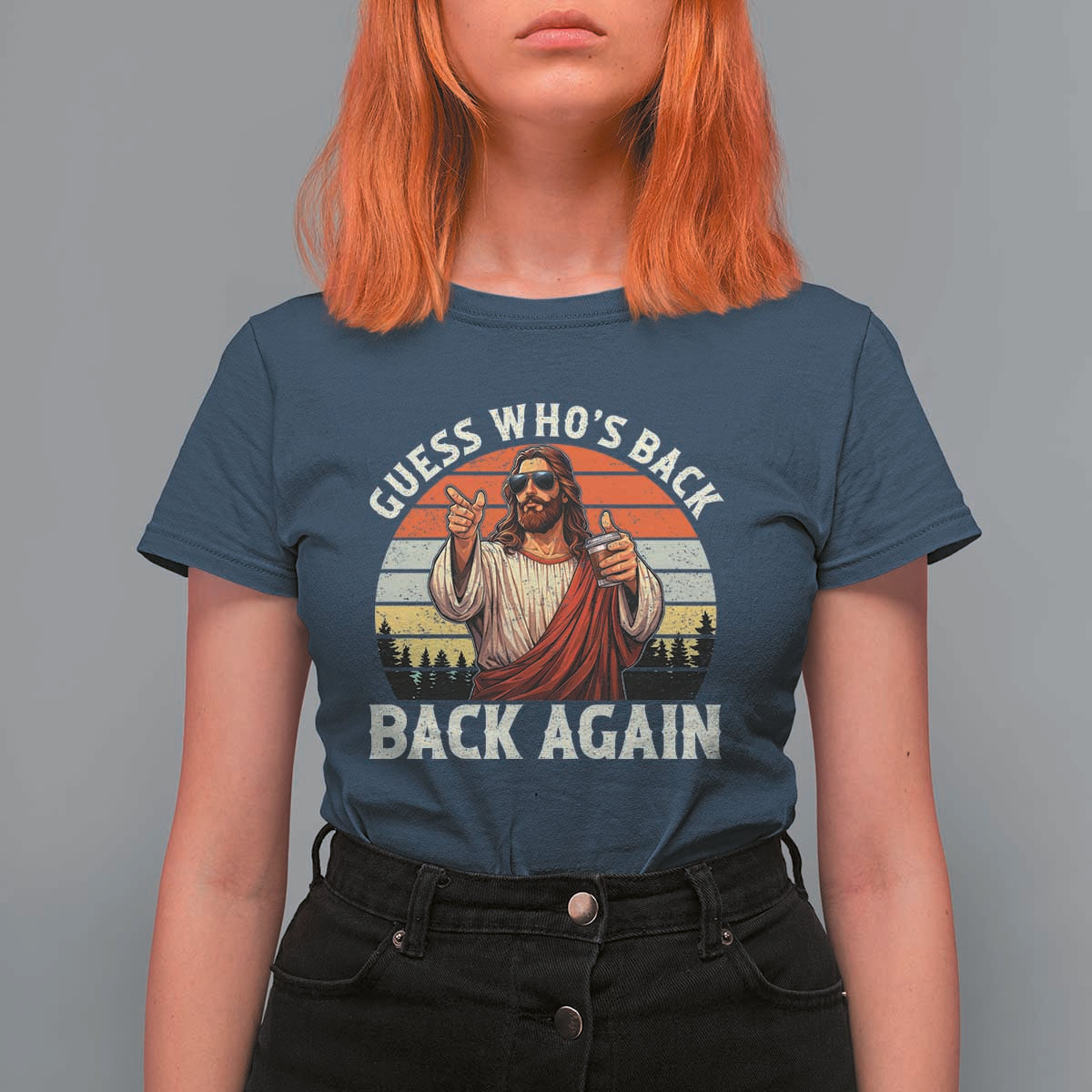 Funny Jesus Easter T Shirt For Women Guess Who's Back? Back Again Easter