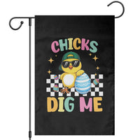 Chicks Dig Me Garden Flag Funny Easter Chick